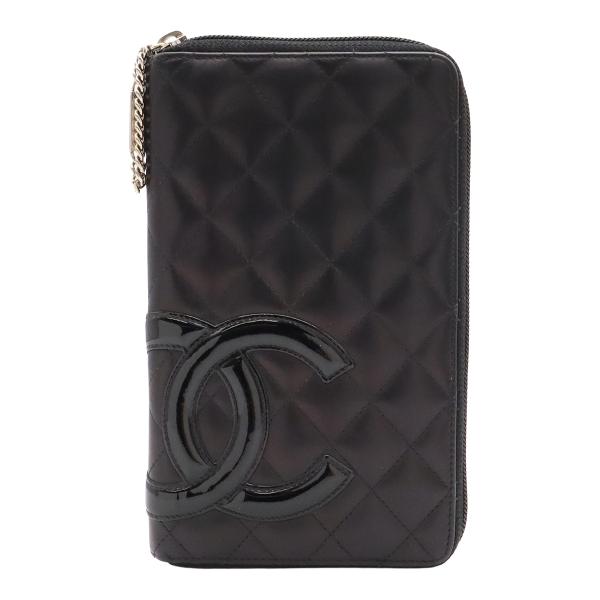 CHANEL シャネル カンボンライン ココマーク ラウンドファスナー 長財布 オーガナイザー ソフ...