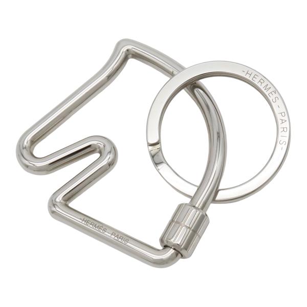 HERMES エルメス シュヴァル キーホルダー キーリング バッグチャーム 馬モチーフ メタル シ...