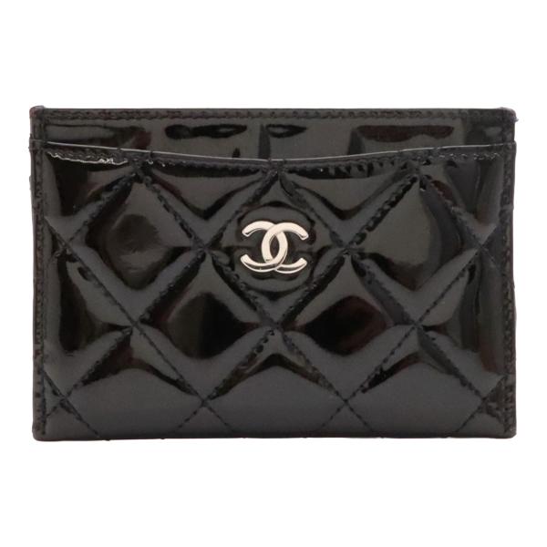 CHANEL シャネル マトラッセ カードケース ココマーク 名刺入れ パスケース エナメル レザー...