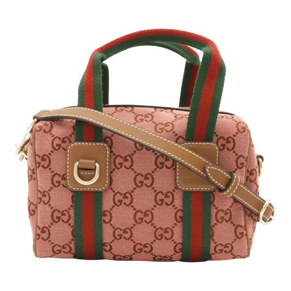 GUCCI グッチ GGキャンバス シェリーライン ミニボストンバッグ ハンドバッグ 2WAY ショ...
