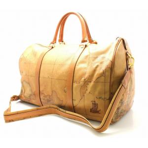 バッグ 当店限定販売 Prima Classe プリマ クラッセ ボストンバッグ 2way 斜め掛け キャメル トラベルバッグ 世界地図柄 レザー Pvc 旅行カバン K