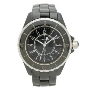 CHANEL シャネル J12 ブラック 黒 33mm セラミック SS デイト レディース QZ クォーツ 腕時計 H0682 (中古)