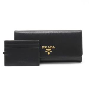 PRADA プラダ VITELLO MOVE1 2つ折長財布 二つ折り レザー NERO 黒 ブラック ゴールド金具｜blumin