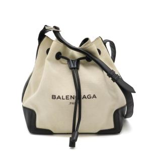 BALENCIAGA バレンシアガ ネイビーバケット ロゴ ショルダーバッグ 