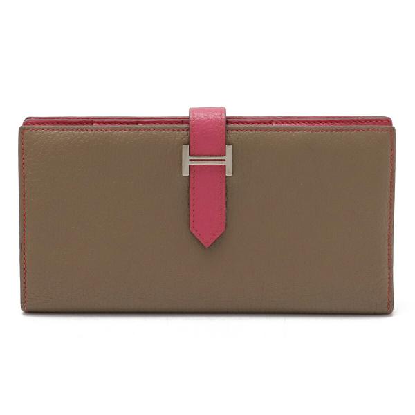 HERMES エルメス ベアンスフレ 2つ折長財布 二つ折り長財布 バイカラー シェーブル エトゥー...