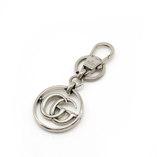 GUCCI グッチ ダブルG キーホルダー キーリング バッグチャーム メタル シルバー 75206...