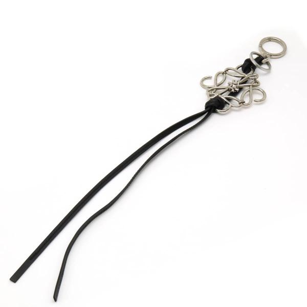 LOEWE ロエベ アナグラム キーリング キーホルダー バッグチャーム メタル レザー シルバー ...