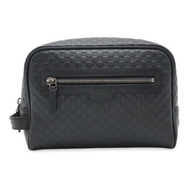 GUCCI グッチ マイクログッチシマ セカンドバッグ クラッチバッグ ハンドバッグ レザー ブラッ...