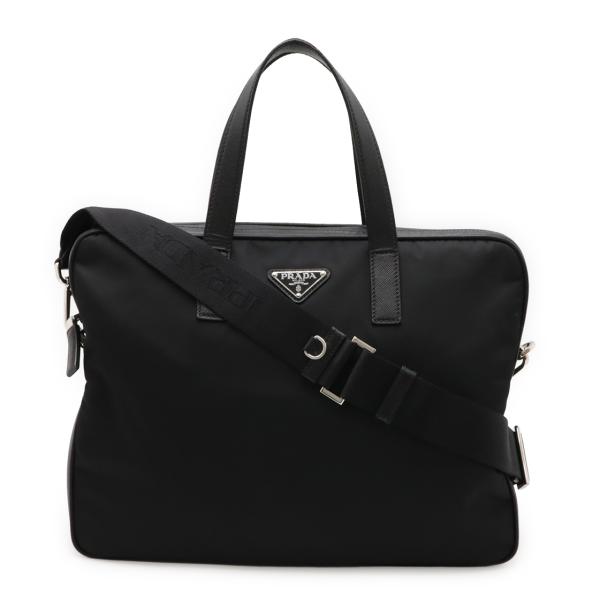 PRADA プラダ トライアングルロゴ ビジネスバッグ ブリーフケース 書類カバン 2WAY ショル...