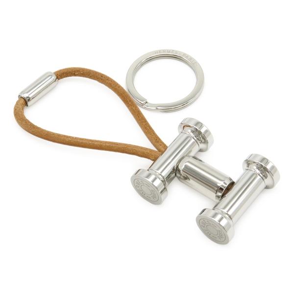 HERMES エルメス モビールH キーホルダー キーリング バッグチャーム ステンレススチール レ...