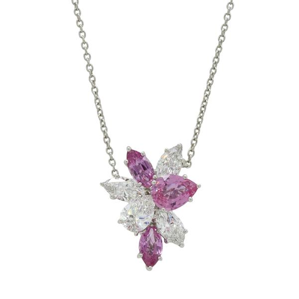 HARRY WINSTON ハリー ウィンストン ウィンストンクラスター ピンクサファイア ペンダン...
