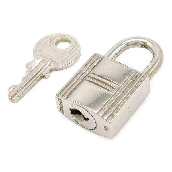 HERMES エルメス カデナ パドロック 南京錠 No.121 鍵 カギ キー付き メタル シルバ...