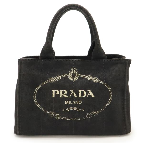 PRADA プラダ CANAPA カナパ トートバッグ ハンドバッグ キャンバス NERO 黒 ブラ...