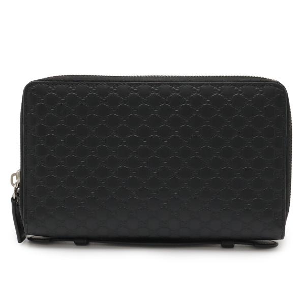 GUCCI グッチ マイクログッチシマ トラベルケース クラッチバッグ オーガナイザー 長財布 レザ...