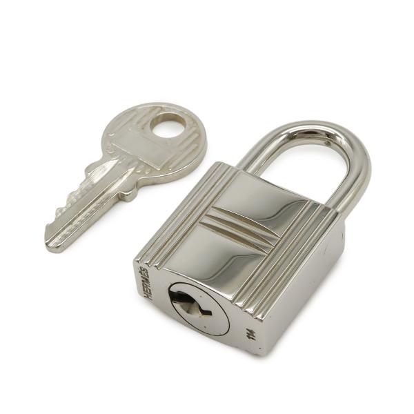 HERMES エルメス カデナ パドロック 南京錠 No.114 鍵 カギ キー付き メタル シルバ...