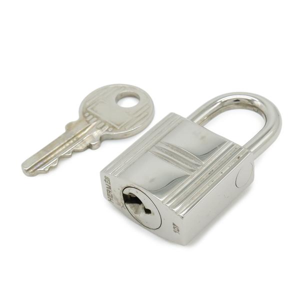 HERMES エルメス カデナ パドロック 南京錠 No.107 鍵 カギ キー付き メタル シルバ...