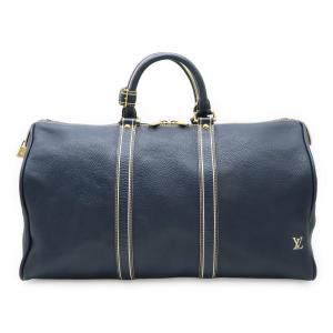 LOUIS VUITTON ルイ ヴィトン トバゴ キーポル50 ボストンバッグ 旅行カバン トラベルバッグ レザー ネイビー 紺 ゴールド金具 M95136