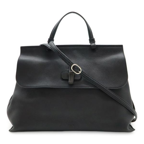 GUCCI グッチ バンブー デイリー レザートップハンドルバッグ ハンドバッグ 2WAY ショルダ...