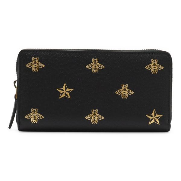 GUCCI グッチ BEE STAR ビー&amp;スター 蜂 ハチ 星 ラウンドファスナー 長財布 レザー...