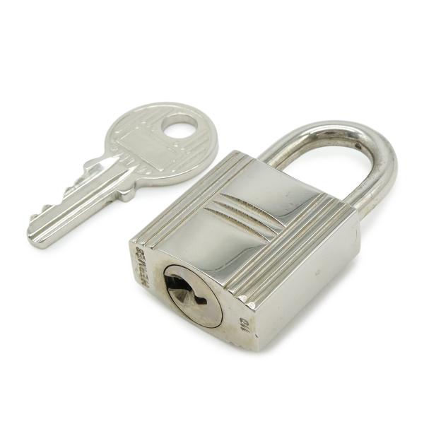 HERMES エルメス カデナ パドロック 南京錠 No.110 鍵 カギ キー付き メタル シルバ...