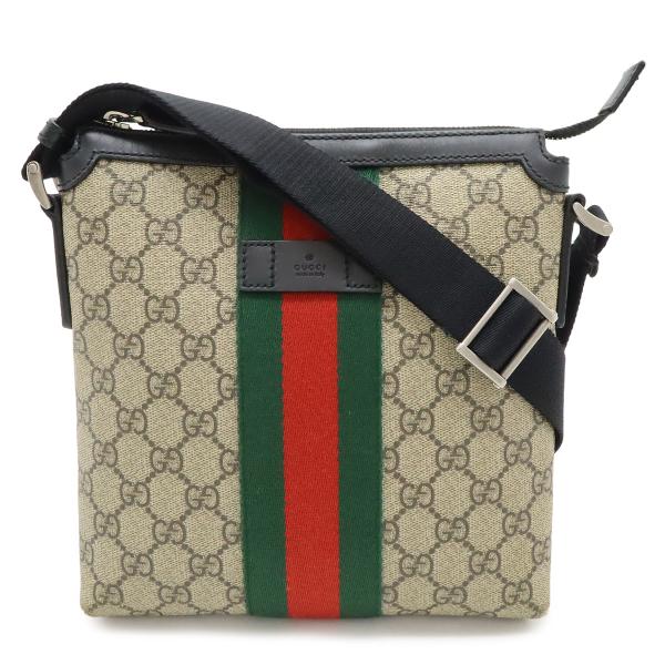 GUCCI グッチ GGスプリーム シェリーライン ウェブ フラット メッセンジャーバッグ ショルダ...