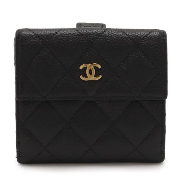 CHANEL シャネル マトラッセ ココマーク 2つ折財布 二つ折り Wホック財布 ダブルホック キ...