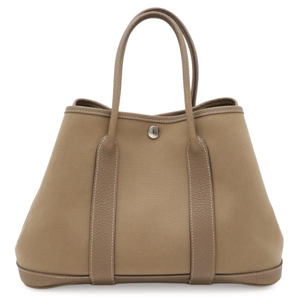 HERMES エルメス ガーデンパーティTPM トートバッグ ハンドバッグ レザー トワルオフィシエ...