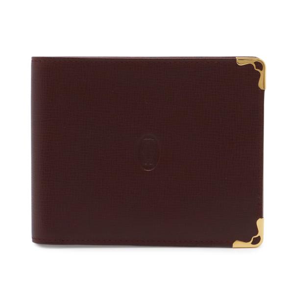 Cartier カルティエ マストライン マスト ドゥ カルティエ 2つ折札入れ 二つ折り財布 レザ...