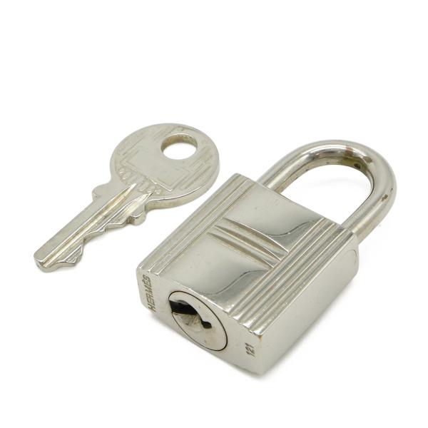 HERMES エルメス カデナ パドロック 南京錠 No.121 鍵 カギ キー付き メタル シルバ...