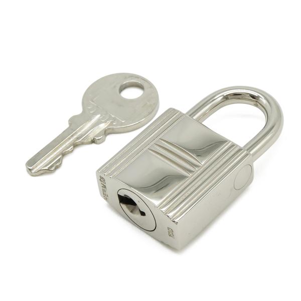 HERMES エルメス カデナ パドロック 南京錠 No.100 鍵 カギ キー付き メタル シルバ...