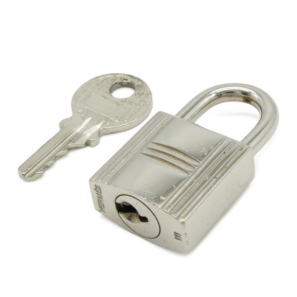 HERMES エルメス カデナ パドロック 南京錠 No.111 鍵 カギ キー付き メタル シルバ...