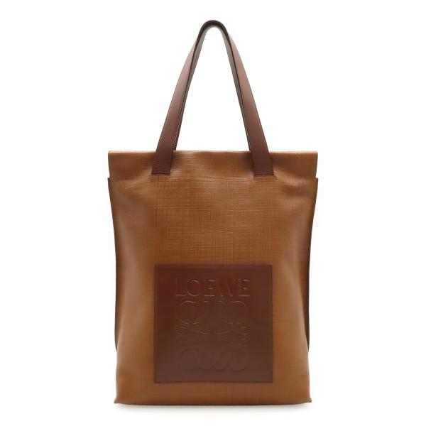LOEWE ロエベ リネン アナグラム ショッパー トートバッグ ショルダーバッグ 肩掛け 縦長 レ...