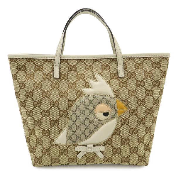 GUCCI グッチ GGキャンバス チルドレンズ ZOOシリーズ パパガッロ オウム 鳥 トートバッ...