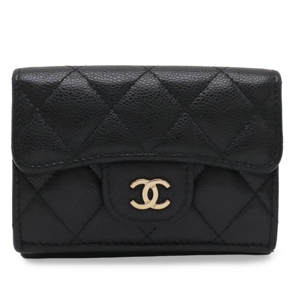 CHANEL シャネル クラシック スモール フラップ ウォレット マトラッセ ココマーク 3つ折財...