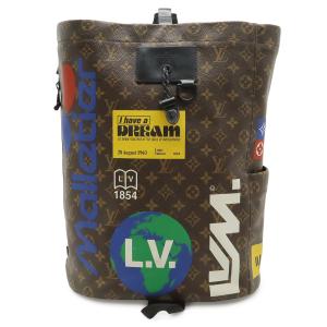 LOUIS VUITTON ルイ ヴィトン モノグラム ロゴストーリー チョーク バックパック リュックサック デイパック ドローストリング 巾着型