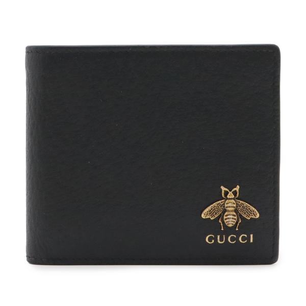 GUCCI グッチ アニマリエ メタルビー BEE 蜂 2つ折り財布 二つ折り財布 レザー ブラック...