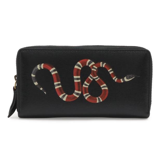 GUCCI グッチ ジップアラウンドウォレット ラウンドファスナー 長財布 スネーク 蛇 コーティン...
