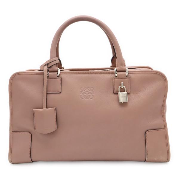 LOEWE ロエベ アマソナ36 アナグラム ハンドバッグ ミニボストンバッグ  レザー モーブピン...