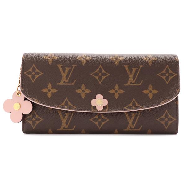 LOUIS VUITTON ルイ ヴィトン モノグラム ポルトフォイユ エミリー フラワーモチーフ ...