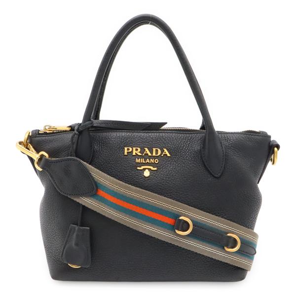 PRADA プラダ VIT.DAINO ハンドバッグ 2WAY ショルダーバッグ ストライプショルダ...