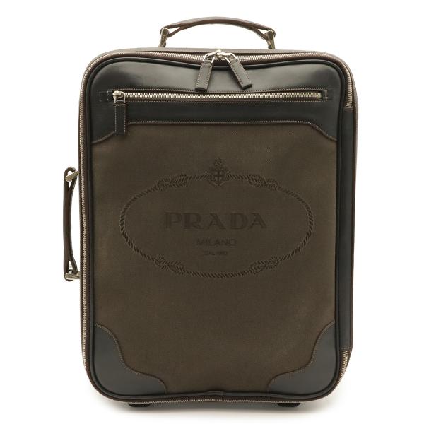 PRADA プラダ ロゴジャガード キャリーバッグ キャリーケース スーツケース トロリーバッグ ト...