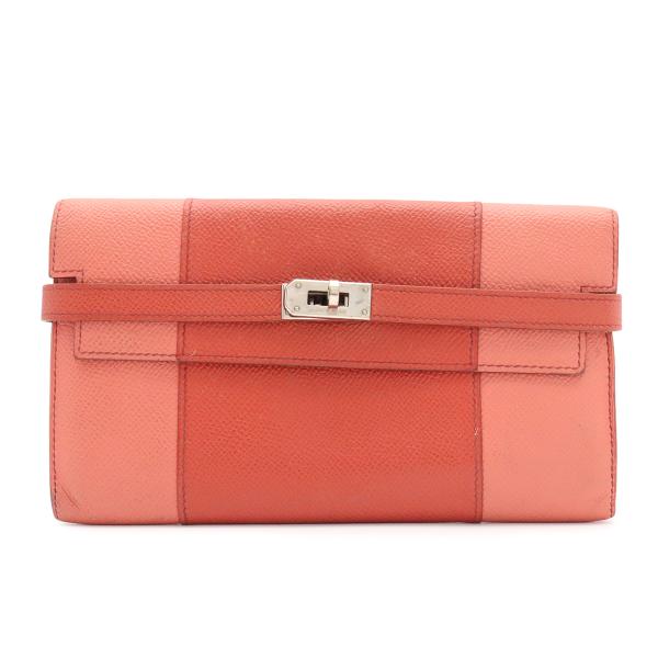 HERMES エルメス ケリーウォレット フラッグ 2つ折長財布 二つ折り バイカラー ヴォーエプソ...