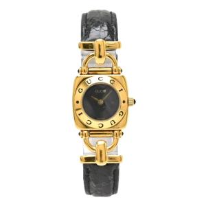 Gucci 新品 グッチ ブラック文字盤 Gp ゴールドメッキ 革ベルト レディース 腕時計 中古 Qz U クォーツ 6300l