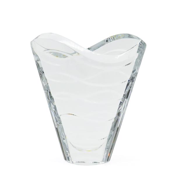 Baccarat バカラ ウェーブ ベース 花瓶 花びん クリア クリスタル ガラス 丸型 オブジェ...