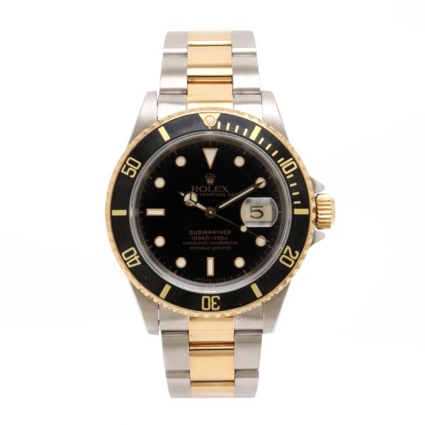 ROLEX ロレックス 16613 サブマリーナ デイト ブラック K18YG/SS コンビ メンズ...