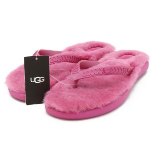 UGG アグ Fluffie フラッフィー ビーチサンダル ファーサンダル ピンク #8 日本サイズ約25cm｜blumin