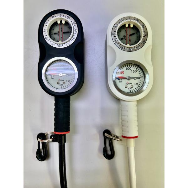 ＜数量限定＞　Bism　ビーンズゲージ　（残圧計＋コンパス）　ブラック（K）・ホワイト（W）　送料無...