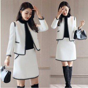 スーツ 2点セット レディース ノーカラージャケット+ミニスカート セットアップ 通勤 面接 就活 フォーマル オフィス 仕事 オシャレ 秋物 送料無料