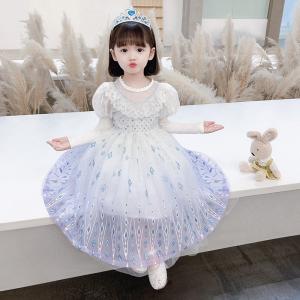 プリンセスドレス エルサドレス アナと雪の女王２ 子供 コスチュームドレス エルサ アナ キッズ 子供 エルサワンピース ホワイト 白 ドレス｜blvlstore