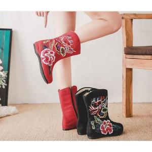 シューズ レディース ロングブーツ唐装漢服コスプレ